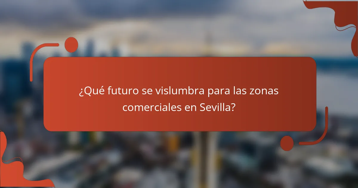 ¿Qué futuro se vislumbra para las zonas comerciales en Sevilla?